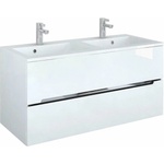 Oristo Комплект стенен шкаф Oristo Silver бял MDF и мивка от композитен материал 120 см (ORS33SD120D1+ORSUM120SILVER)