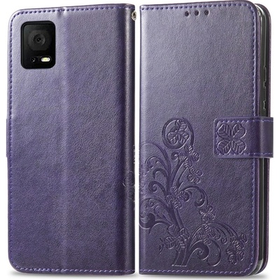 Pouzdro PROTEMIO 58570 ART FLOWERS Peňaženkový kryt TCL 405 / 406 fialový