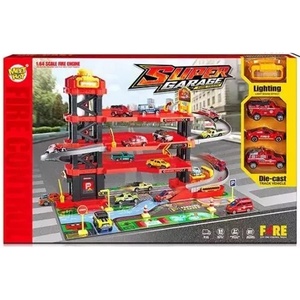 Man Yuk Toys Четириетажен паркинг на пожарната - комплект играчки, 64 части (mh-162)