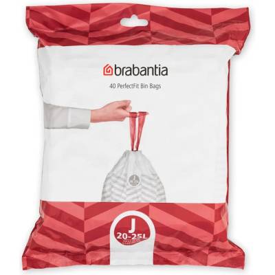 Brabantia Торба за кош Brabantia PerfectFit Sort&Go/Bo размер J, 20-25L, 40 броя, пакет (650543)