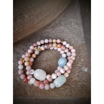 Katyba náramky opál a morganit 00407