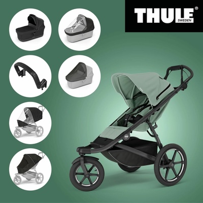 THULE URBAN GLIDE 3 MIST GREEN SINGLE 2025 MB+ Korba + Madlo + Pláštěnky + Moskytiery