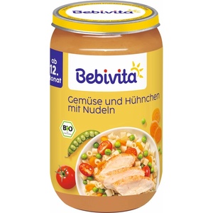 Bebivita Био ястие Bebivita - Зеленчуци, спагети и пилешко, 250 g (16207-01) - ozone