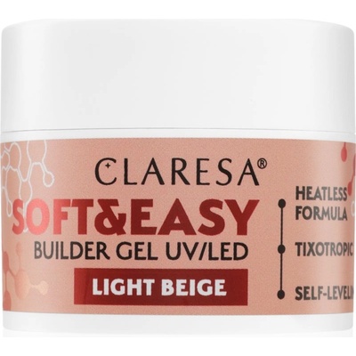 Claresa Soft&Easy Builder Gel основно гел покритие за нокти цвят Light Beige 12 гр