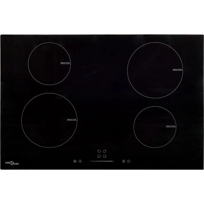 VidaXL Indukční deska 4 varné zóny dotykové ovládání sklo 77 cm 7000 W