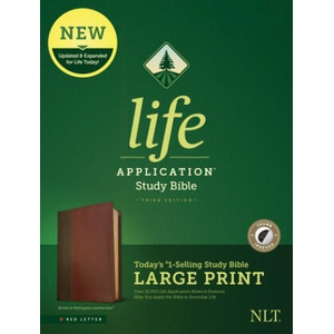 NLT Life Application Study Bible, Third Edition, Large Print (Red Letter, Leatherlike, Brown/Tan, Indexed) | Tyndale (ISBN: 9781496443861)