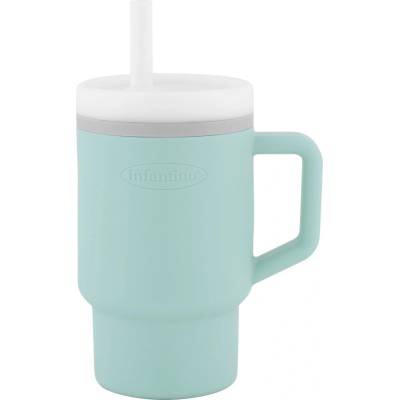 Infantino Силиконова чаша със сламка Infantino - 270 ml, синя (IN308067)