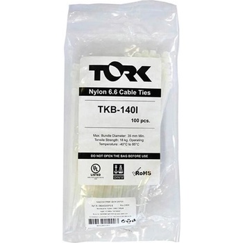 Tork Кабелни връзки Tork - 150/2.5, 100 броя, бели (2075100267)