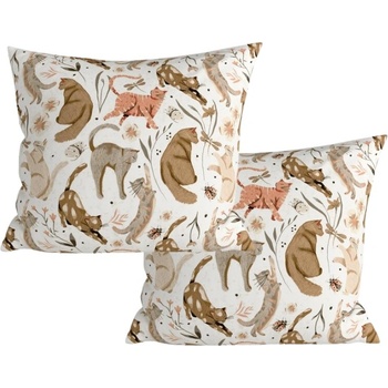 Textilomanie WILD CATS farebná 2ks 45 x 45 cm