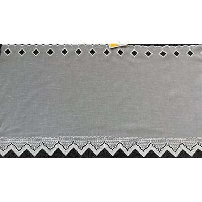 Vyšívaná záclona V309 biela 40 cm