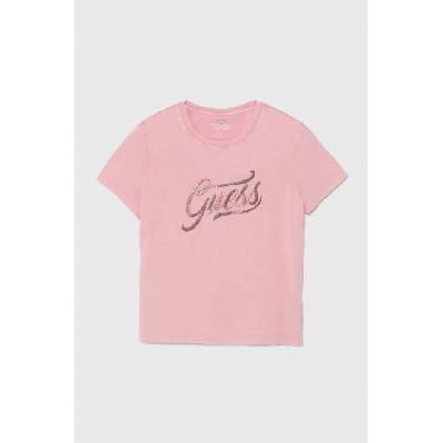 Guess Памучна тениска Guess в розово (W4RI52.I3Z14)