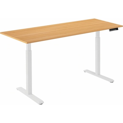 AlzaErgo Table ET2 biely + doska 160 × 80 cm lamino dub