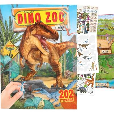 Dino World 3498975 Dino ZOO 2 kreativní sešit se samolepkami