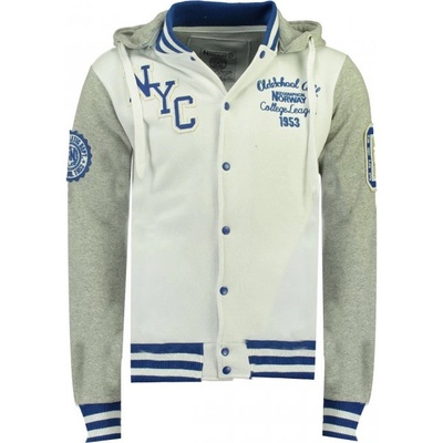 GEOGRAPHICAL NORWAY mikina baseballová ALL IN MEN HOOD 100 bílá