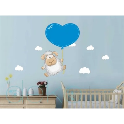 Сладурска овца със син балон и облаци (1545)