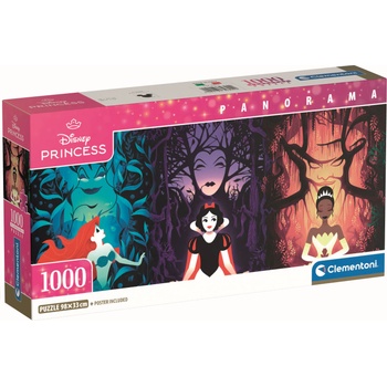 Clementoni Панорамен пъзел Clementoni от 1000 части - Принцесите на Дисни (39894)