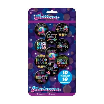 Amscan / Riethmüller Odznaky Disco Fever 70's 10 ks