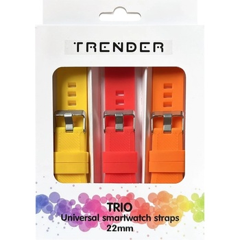 Trender Каишки Trender - Trio Bundle Sport, 22 mm, 3 броя, сива/черна/оранжева (TR-TRIO28)