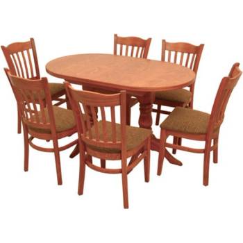 Bogdan Furniture Direct Трапезен комплект Memo. bg модел Denvar-Bm, Масив от Бук, кухненска маса с 6 стола