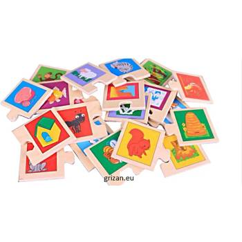 Image 1 of Дървен образователен пъзел - Кой къде живее