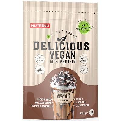 Nutrend Delicious Vegan Protein, шоколад с лешник, 450 g, Nutrend