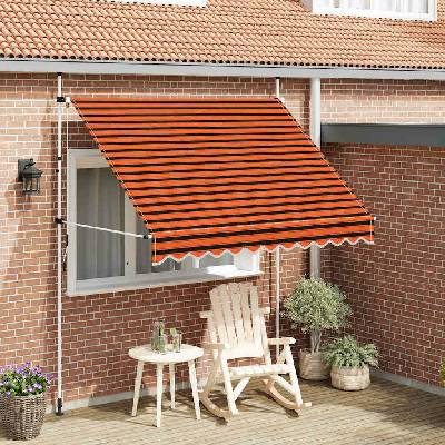 vidaXL Ručně zatahovací markýza 250 cm oranžovo-hnědá
