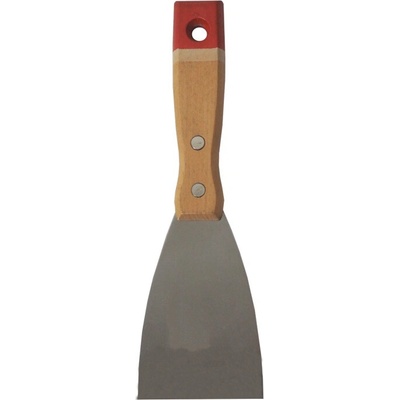 TOPTRADE špachtľa nerezová, s drevenou, nitovanou rukoväťou, 60 mm, profi