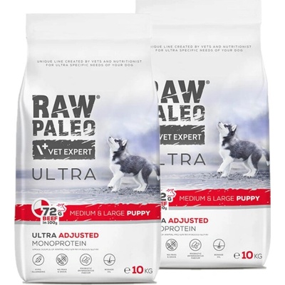 Vetexpert Raw Paleo Ultra Beef Puppy Medium Large 2 x 10 kg