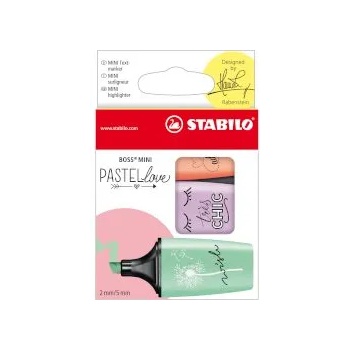 Image 1 of STABILO Текст маркери Boss Mini 3бр зелен, лилав и праскова