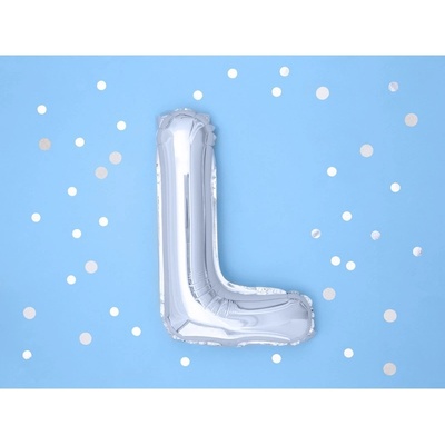 Party Deco FB2M L 018 Fóliový balón strieborný písmeno 35 cm L