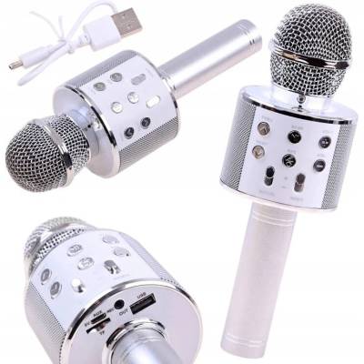 Sada na karaoke pro děti Jokomisiada IN0136 Bezdrátový karaoke mikrofon stříbrný