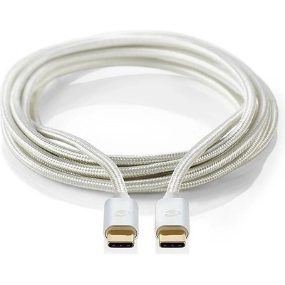 Nedis CCTB60800AL20 USB 2.0 / USB-C zástrčka - USB-C zástrčka/ nylon, 2m, stříbrný