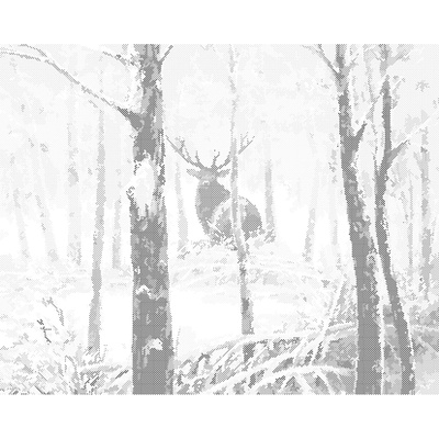 ZUTY Bodkovanie - JELEŇ V ZASNEŽENOM LESE Rámovanie: vypnuté plátno na rám, Rozmer: 40x50 cm