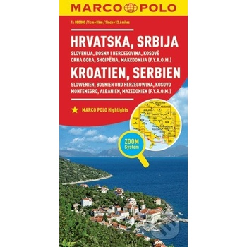 Hrvatska Srbija / Kroatien Serbien Bosnien und Herzegowina 1:800 000