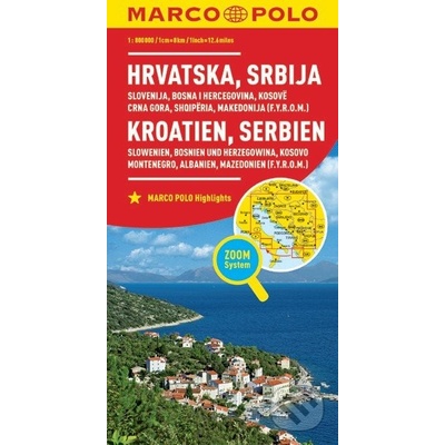 Hrvatska Srbija / Kroatien Serbien Bosnien und Herzegowina 1:800 000