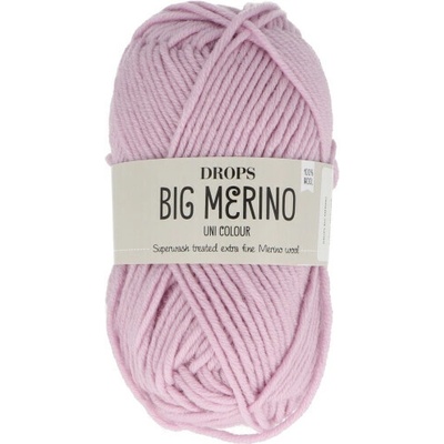 Priadza Drops Big Merino Uni Colour, 50 g - púdrová ružová