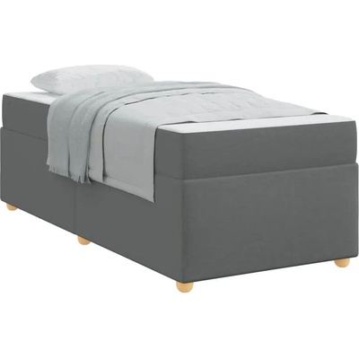 zahrada-XL 3399329 Rám postele s matrací Tmavě šedá textil