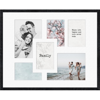 STYLER Рамка за 6 снимки Kyoto с бяло паспарту 40 x 50 см черна (RA-15131)