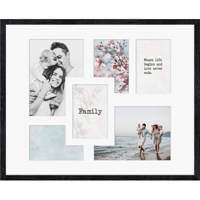 STYLER Рамка за 6 снимки Kyoto с бяло паспарту 40 x 50 см черна (RA-15131)