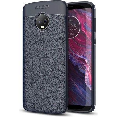 Motorola Moto G6 Удароустойчив Litchi Skin Калъф и Протектор