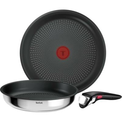 Tefal L966S3, Fritovací sada, Nerezová ocel, Nerezová ocel, Titanová, Odnímatelný, Keramický, Elektrický, Plyn, Indukční, Halogen