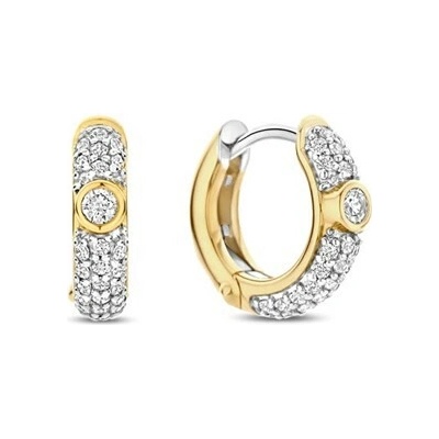 TI SENTO Zlátené náušnice so zirkónmi 78019ZY