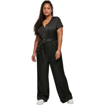 Urban classics Гащеризон Urban classics Satin Wide short sleeve jumpsuit - Black (Black)