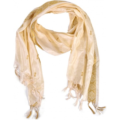 Sanu Babu šátek polyester sárí krémový