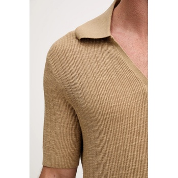 Frescobol Carioca Тениска с яка с лен Frescobol Carioca в зелено с изчистен дизайн 2420.843 (2420.843)