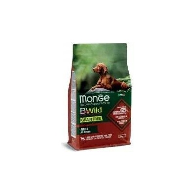 Monge Bwild Dog Adult Grain Free Jehně s bramborem a hráškem 2,5 kg 28/16,5
