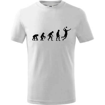 Evolúcia volejbal smeč tričko detské biela