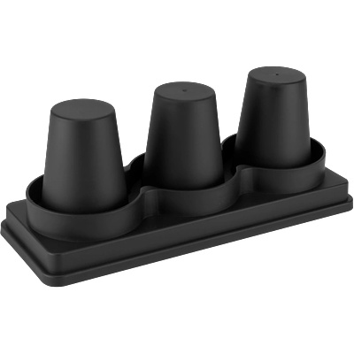 Horecano BARWARE-Стойка за чаши - 3 гнезда 32.5x12.5xh13cm ЧЕРНА (232172) (01981662)