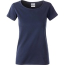 James & Nicholson Klasické dámské tričko z biobavlny 8007 Tmavě modrá