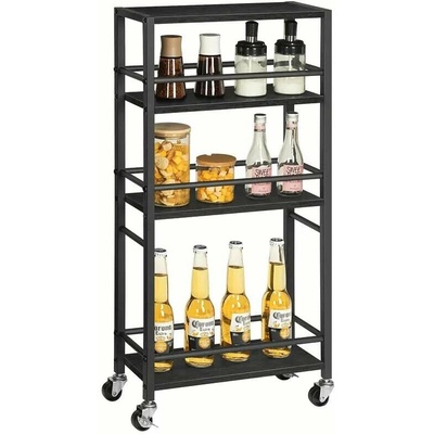 Servírovací stolek dřevo kov černá NoBi ADAME